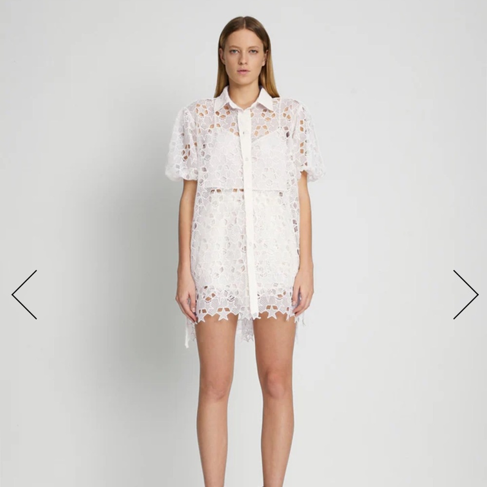 NWT 7 for all mankind STAR LACE BUTTON UP TUNIC